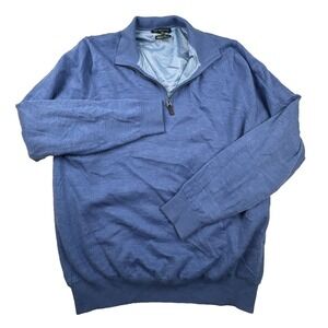 Fairway & Greene Signature Italian Merino Wool Sweater Light Blue Mens L *Flaws*